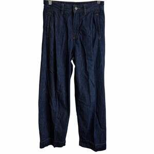 Me+Em Wide Leg Denim Jeans Pleated Dark Wash Sz 24 Excellent
